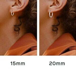 Sterling Silver Hoop Earrings/Mustard Seed Necklace/ Black Tourmaline Set/ 3pc